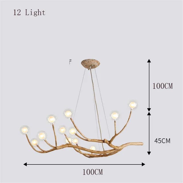 12 lights tree branch chandelier