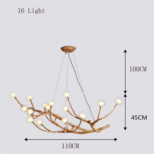 16 lights tree branch chandelier