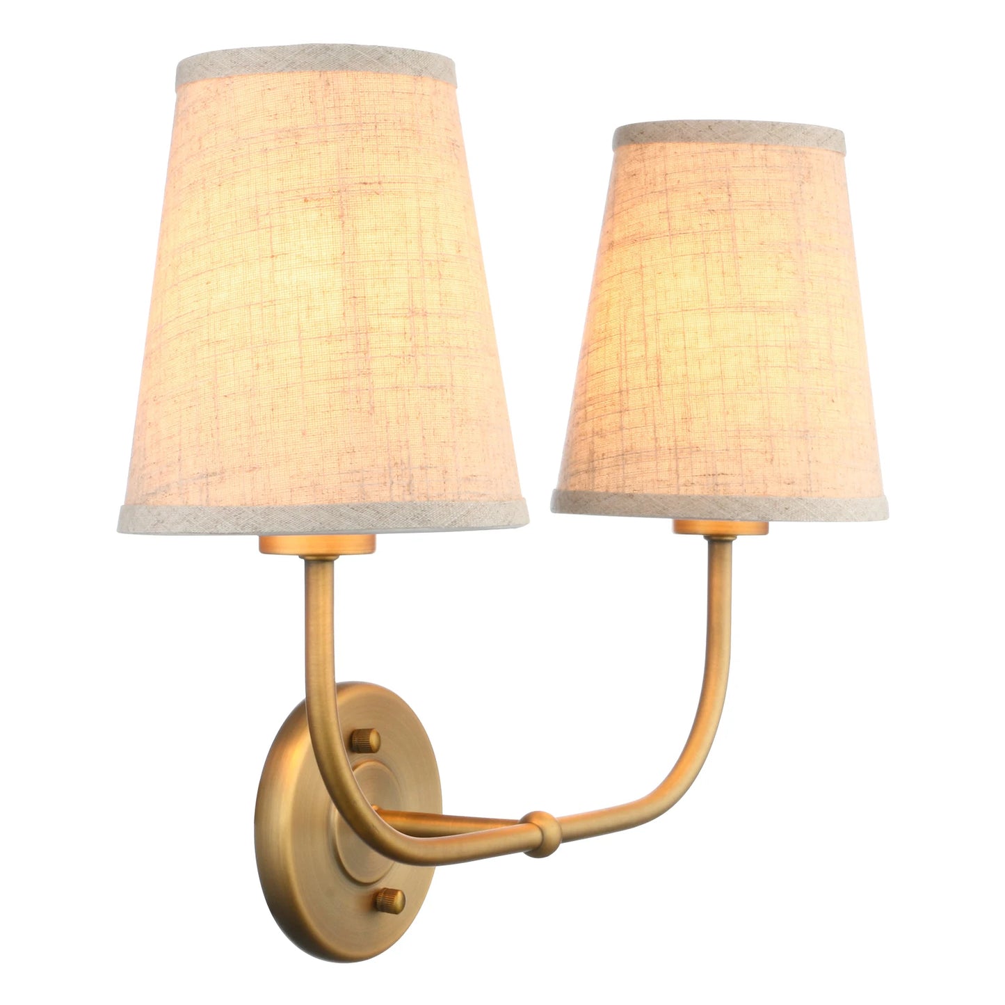 2 light wall sconce with fabric shade