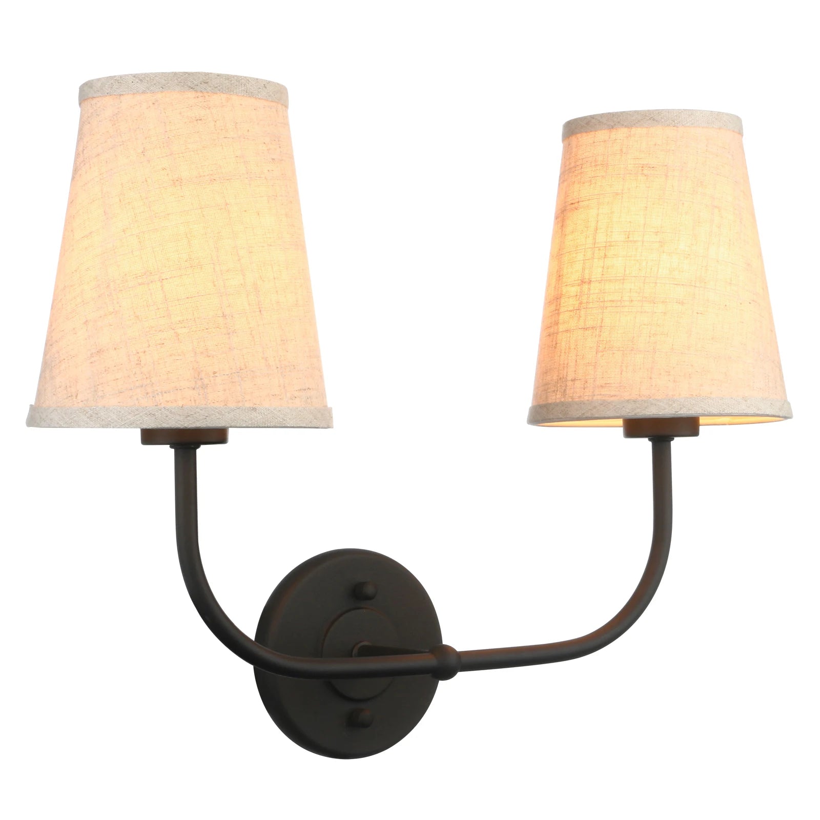 2 lights wall sconces with fabric shades