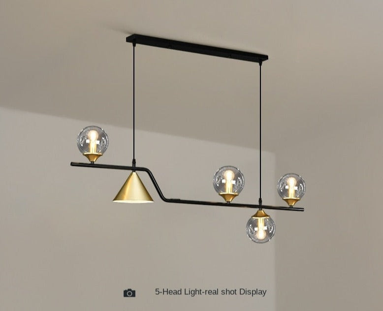 4 light linear globe chandelier