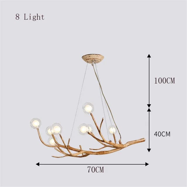8 lights tree branch chandelier
