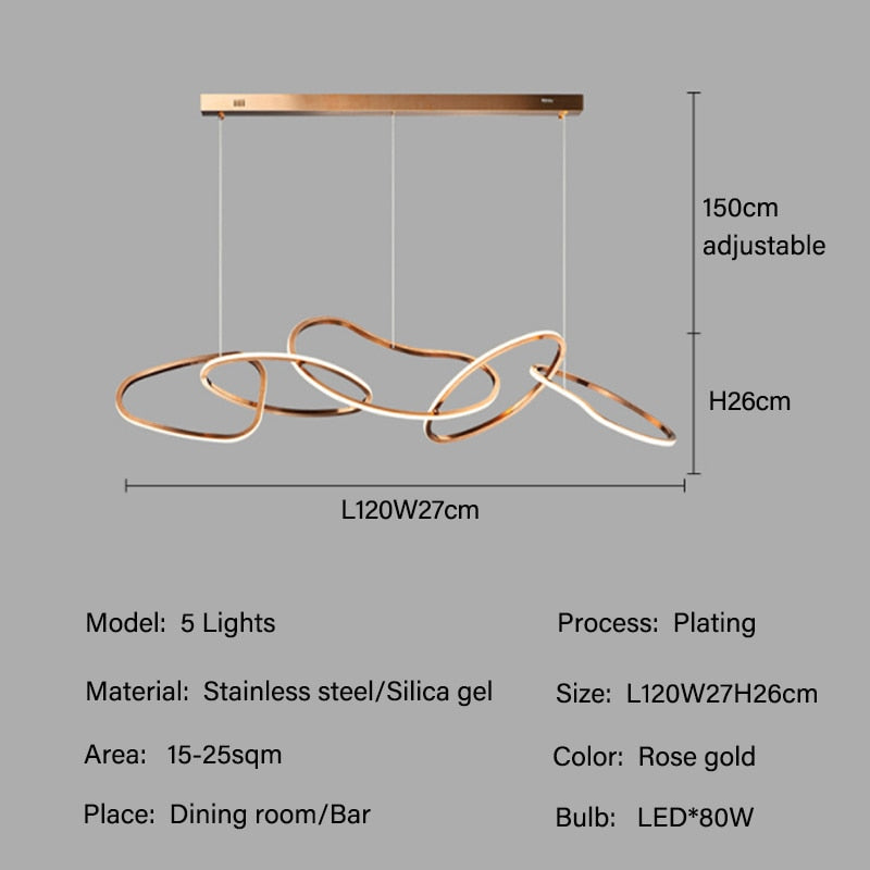 Contemporary circular chandelier for high ceilings