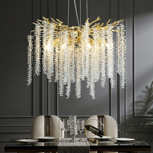 Elegant Glass Branch Chandelier for Luxury Home Lighting