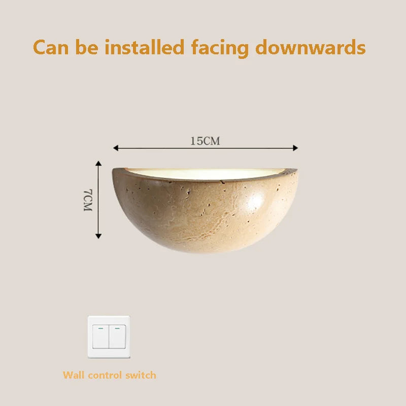 luxury semi-circle stone wall sconce