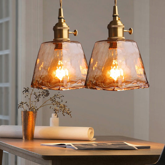 amber glass pendant light