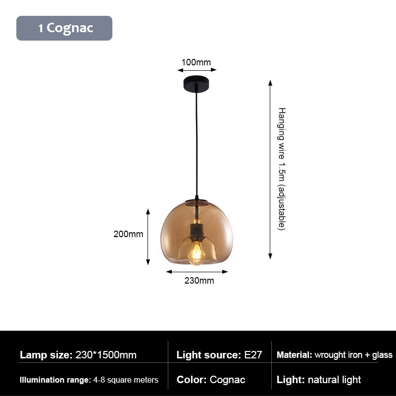 amber globe pendant lamp