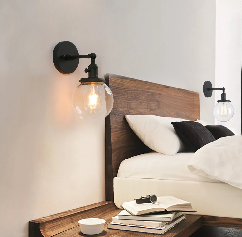 bedside globe wall sconce