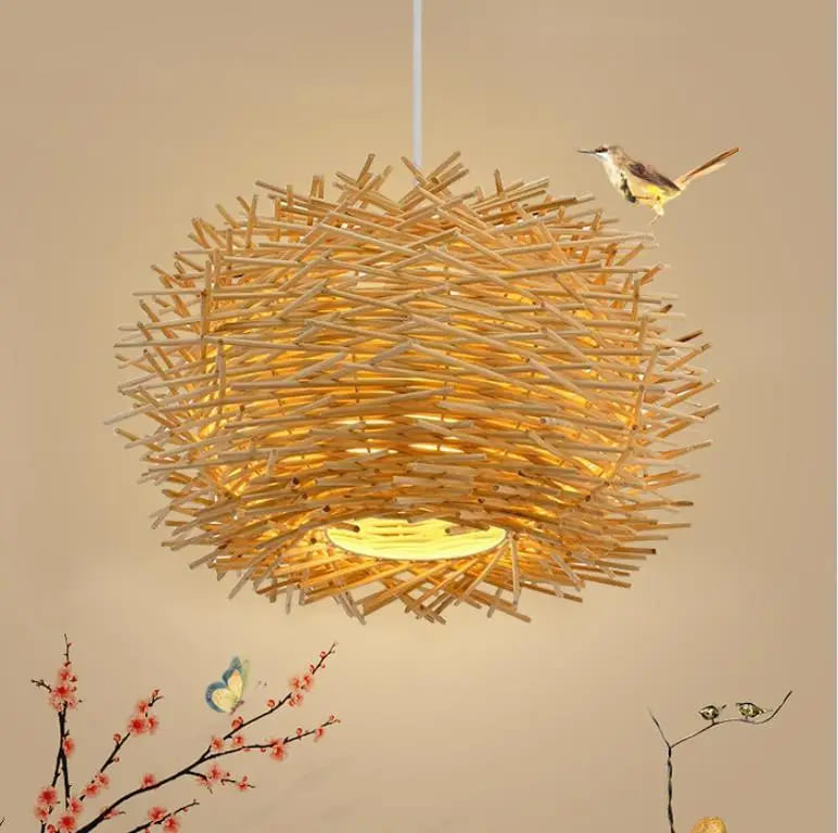 birds nest rattan pendant lights