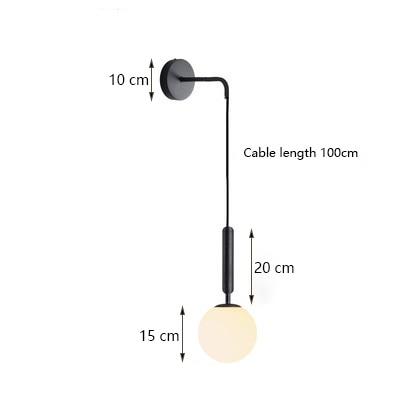 black globe wall sconce