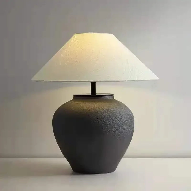 black ceramic table lamp