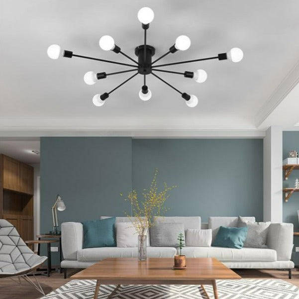 black sputnik light fixture