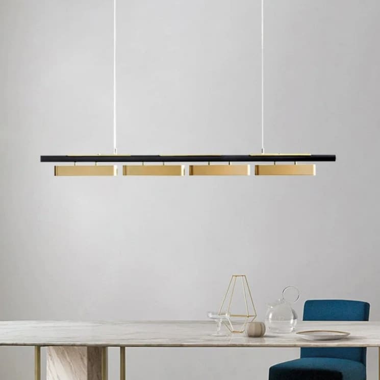 brass linear chandelier