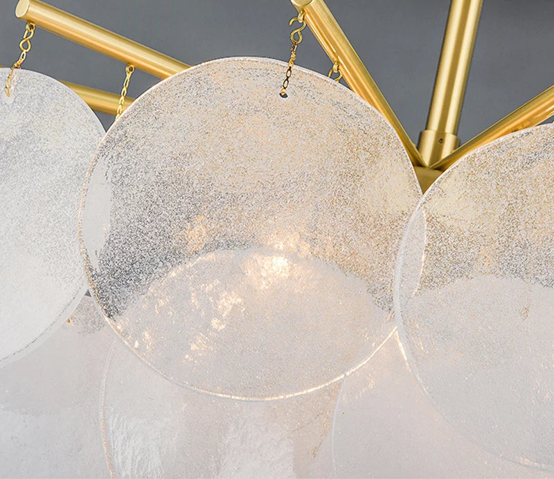 bubble glass disc chandelier