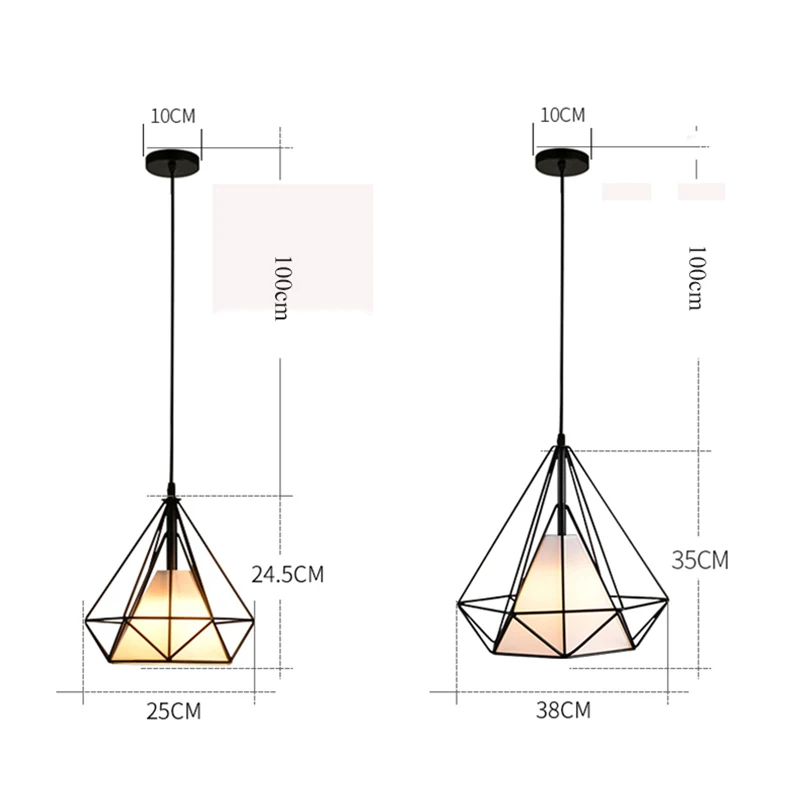 black iron cage pendant light