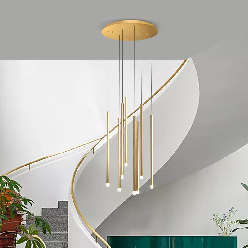 cascading chandeliers