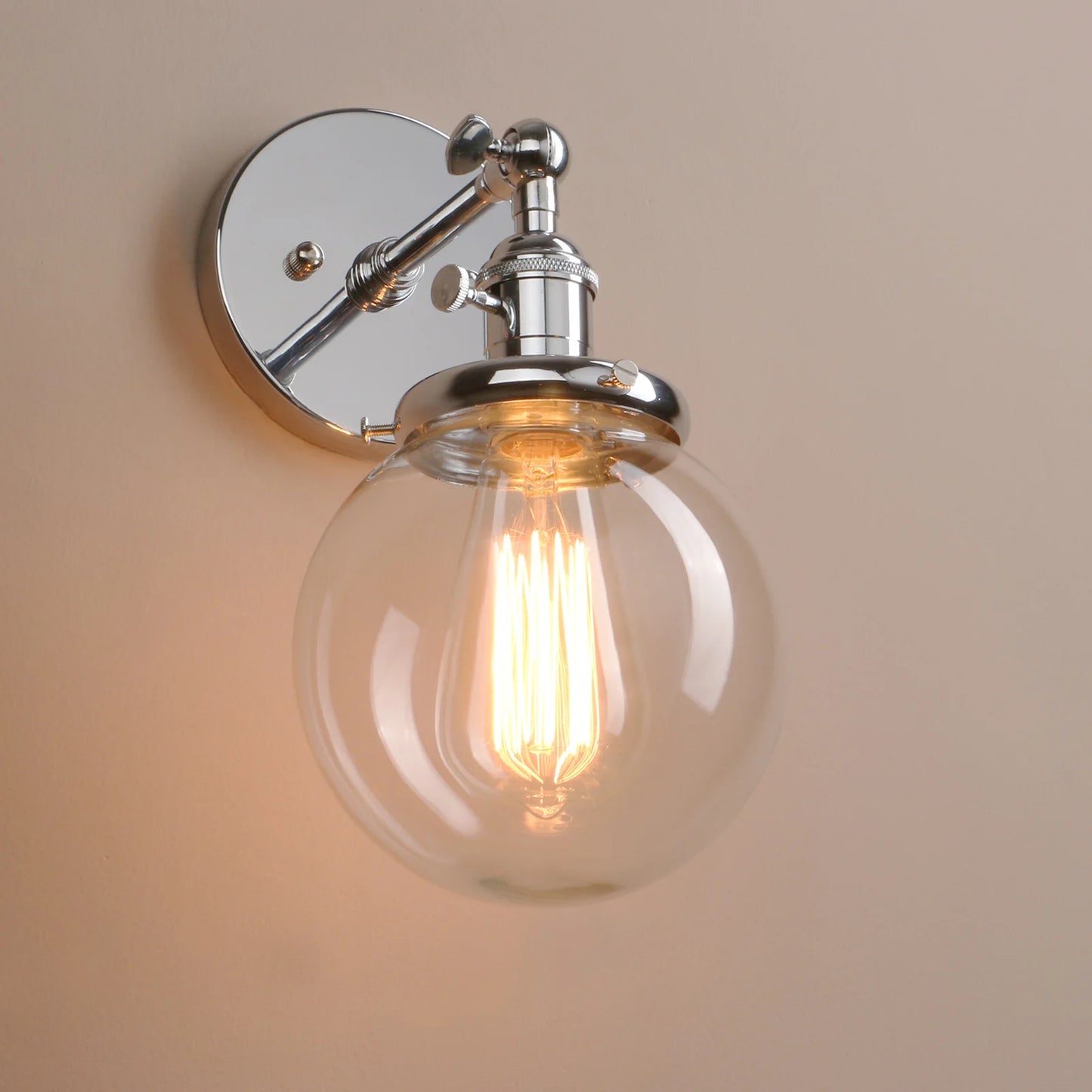 chrome globe wall sconce