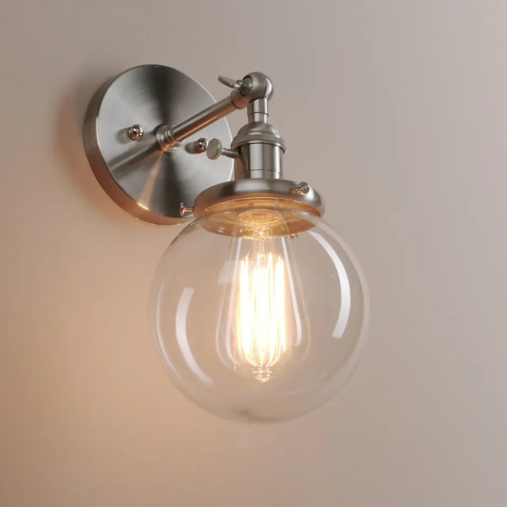 chrome globe wall sconces