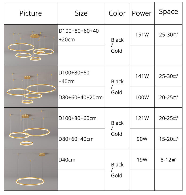 circular chandelier lighting