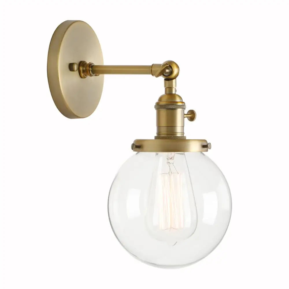 clear glass globe wall sconce