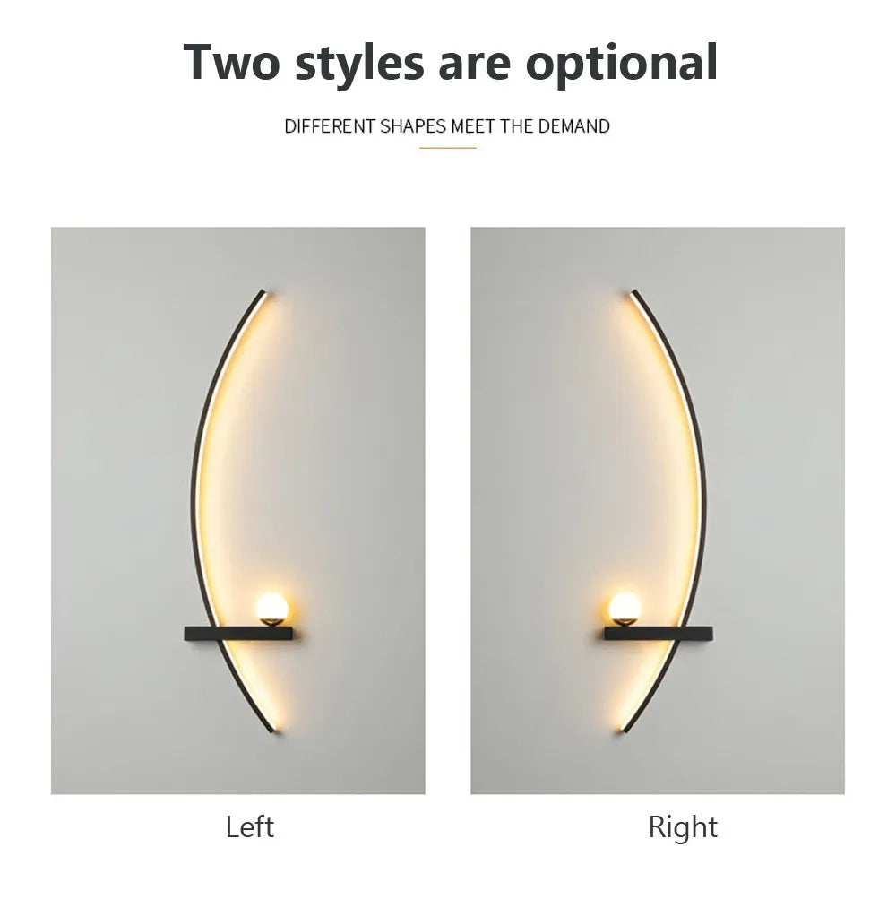 crescent wall light left right side