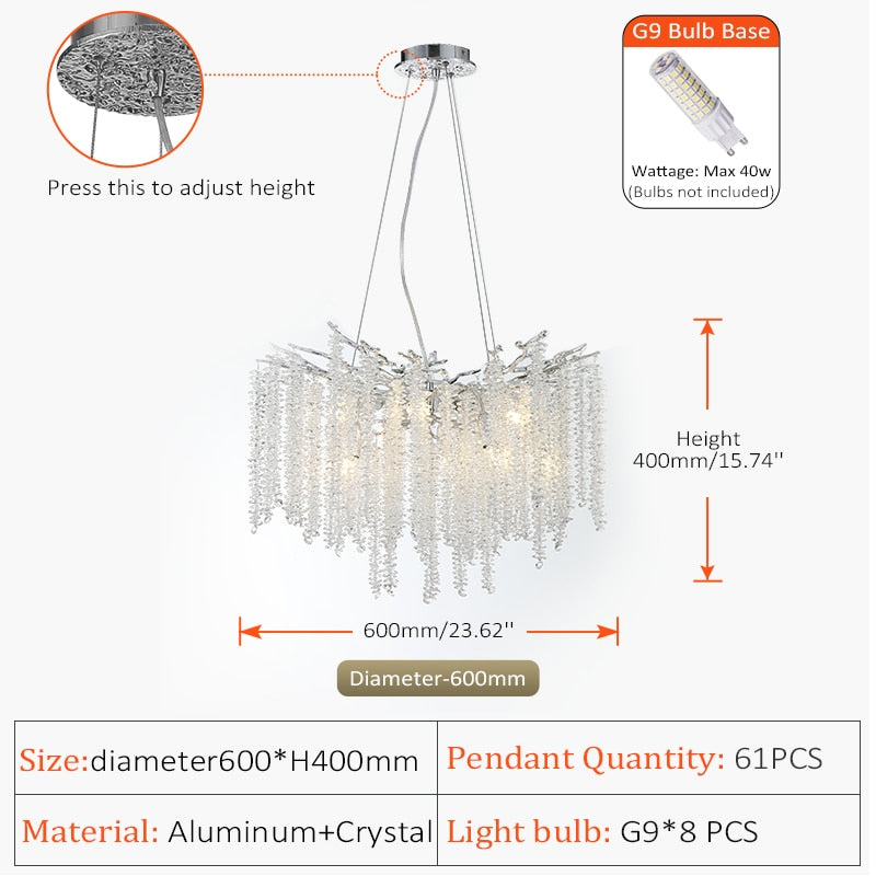 crystal branch light fixture