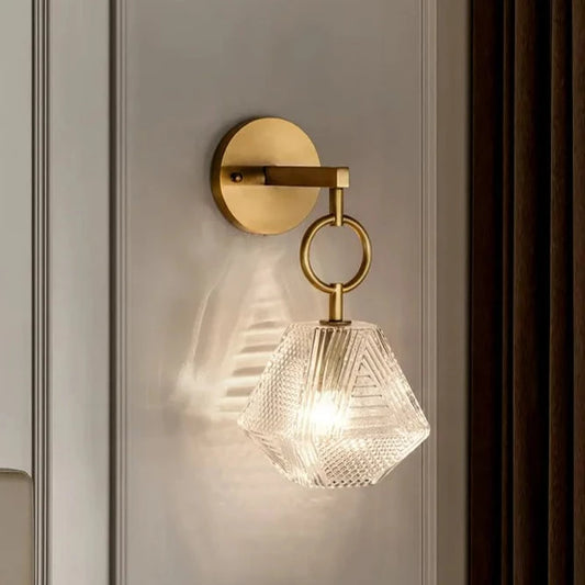 diamond crystal glass wall sconce