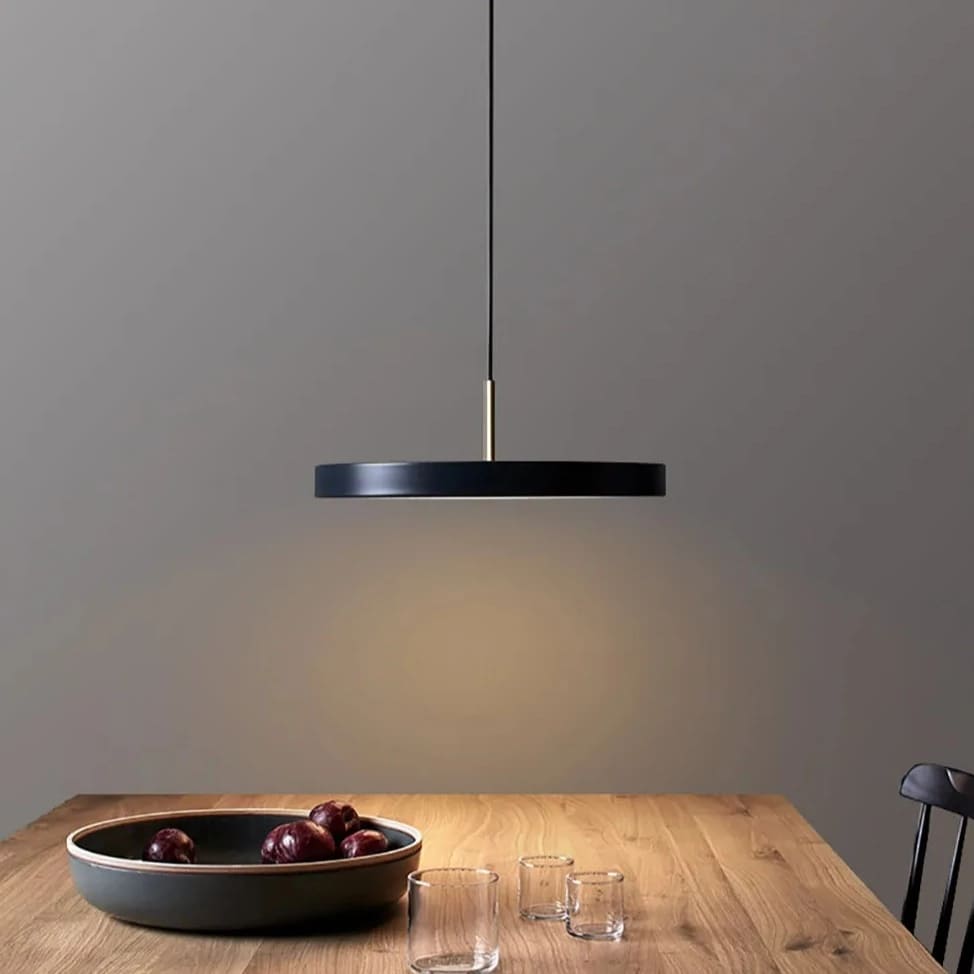 black disc pendant light fixture