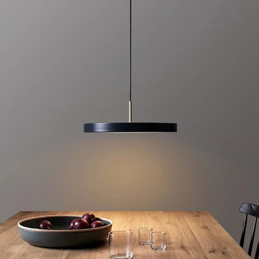 black disc pendant light fixture