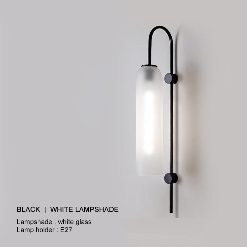 frosted Long Tube Glass Wall Sconce