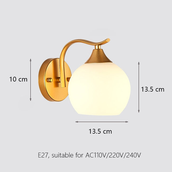 White opal glass wall lamp