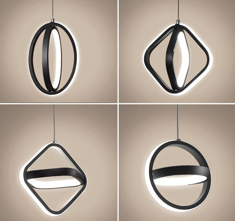 geometric pendant light black