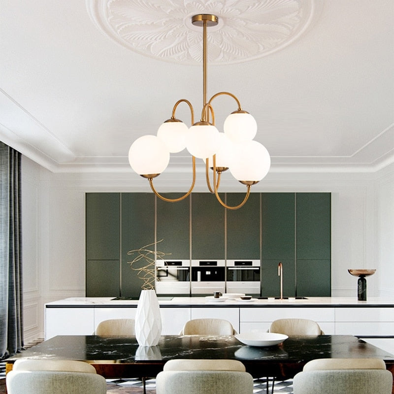 contemporary glass globe chandelier for living spaces