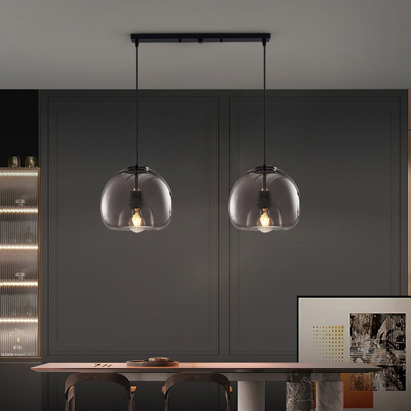 glass globe pendant light