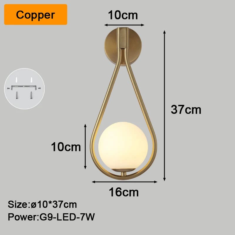 glass globe wall sconce