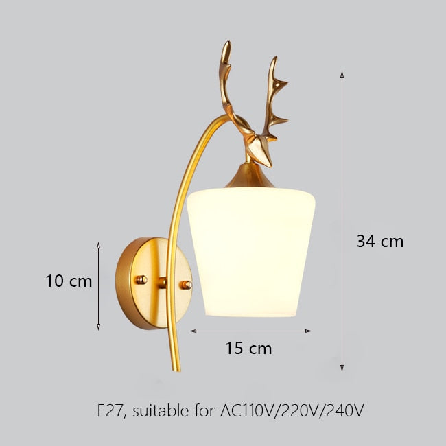 Milk glass wall sconce brass