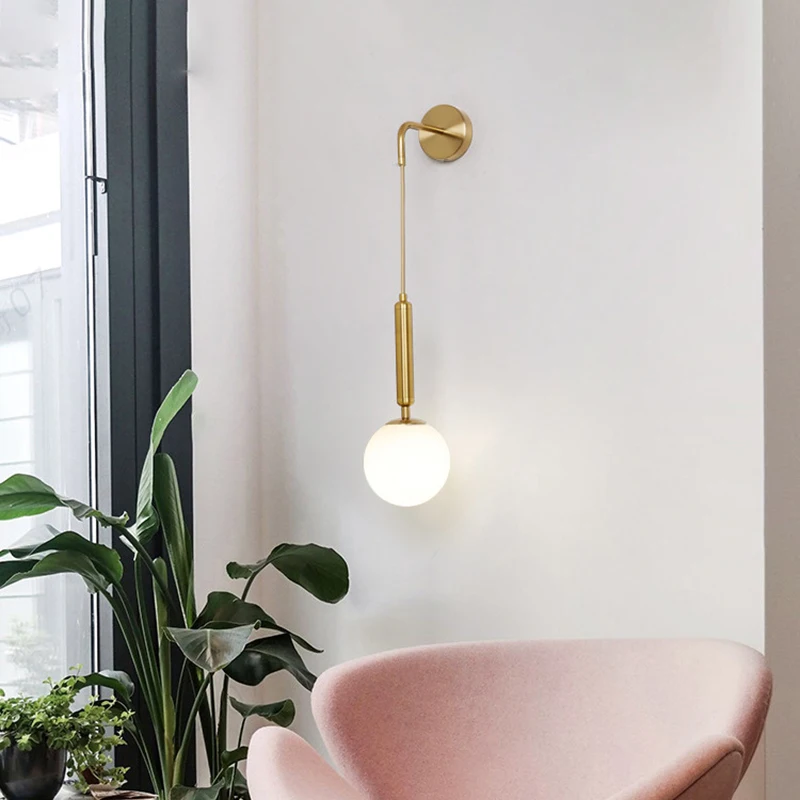 globe wall sconce corner room