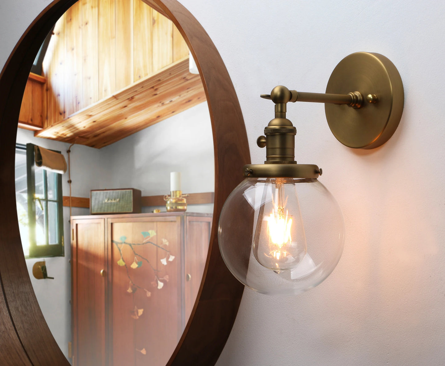 globe bathroom wall sconce