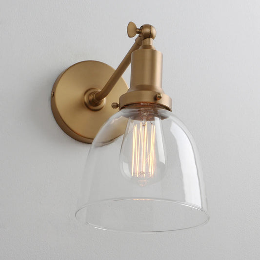 gold industrial wall sconce