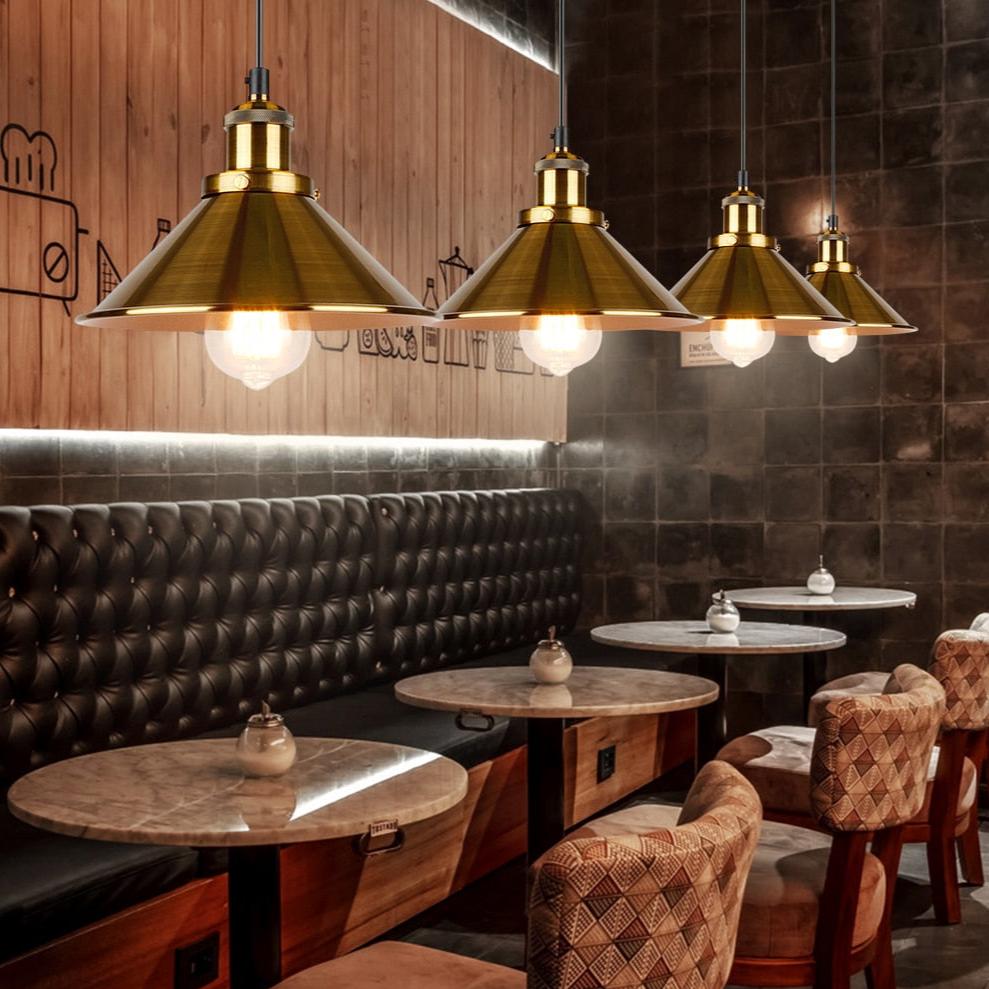 gold cone pendant light