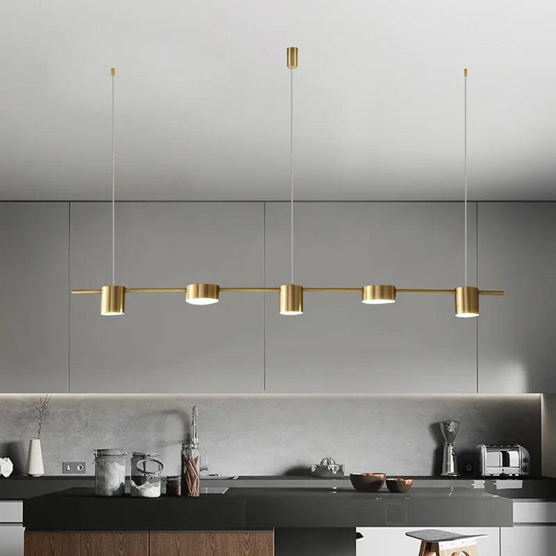 modern dimmable linear chandelier for dining room