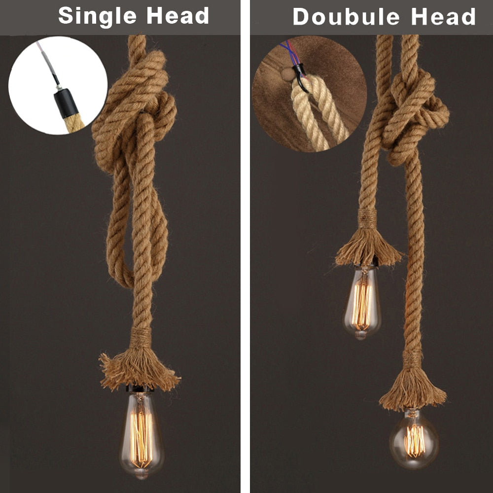 industrial hemp rope ceiling light