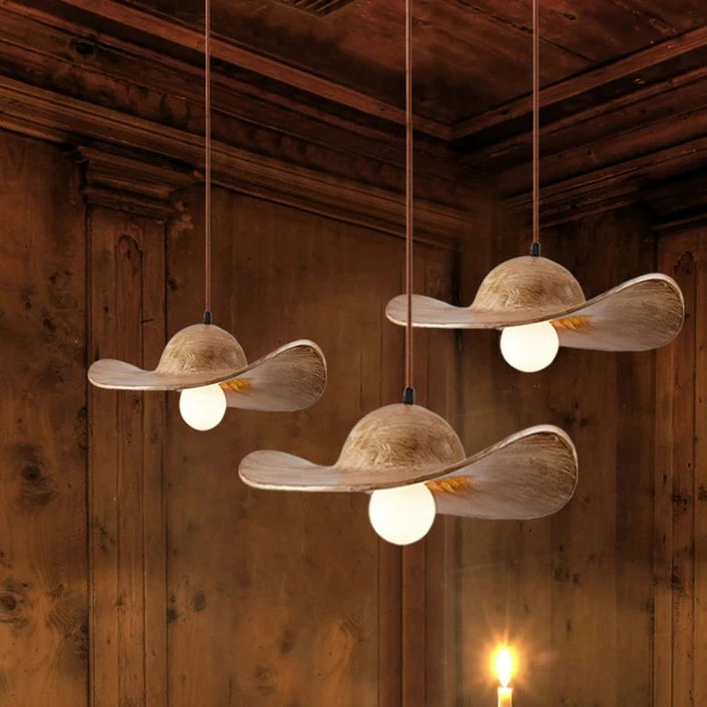 Hat shape pendant light