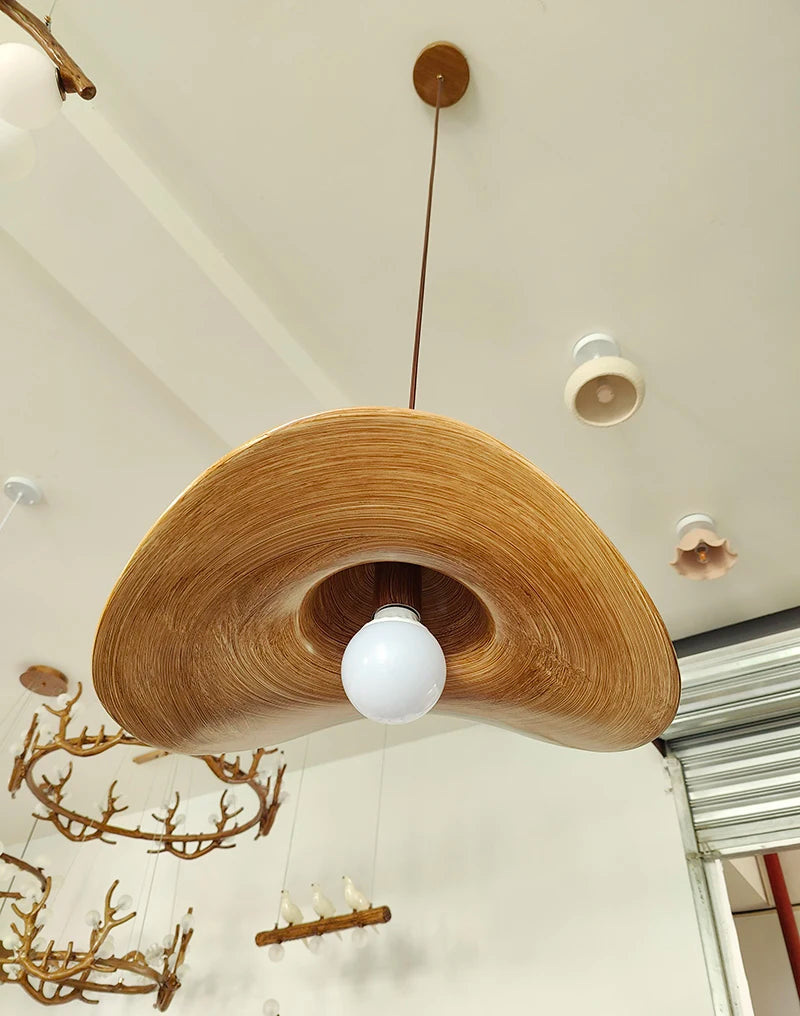 Boho straw hat pendant lighting