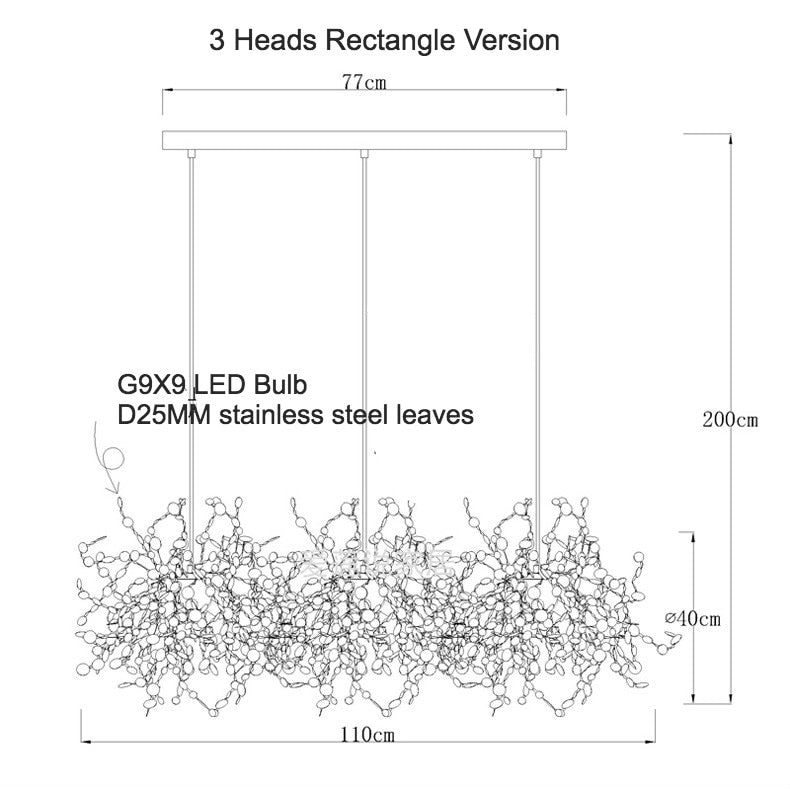leaf chandelier lighting