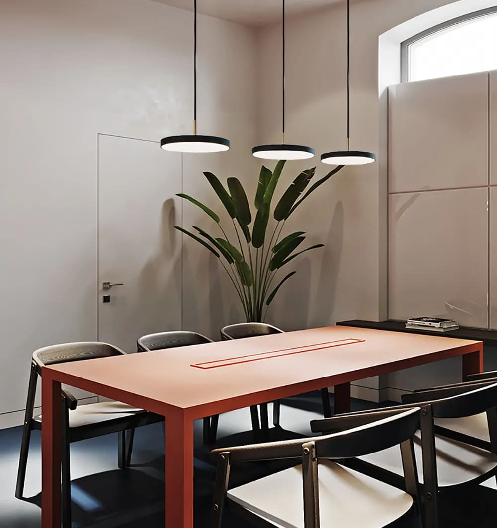 LED flat disc pendant light