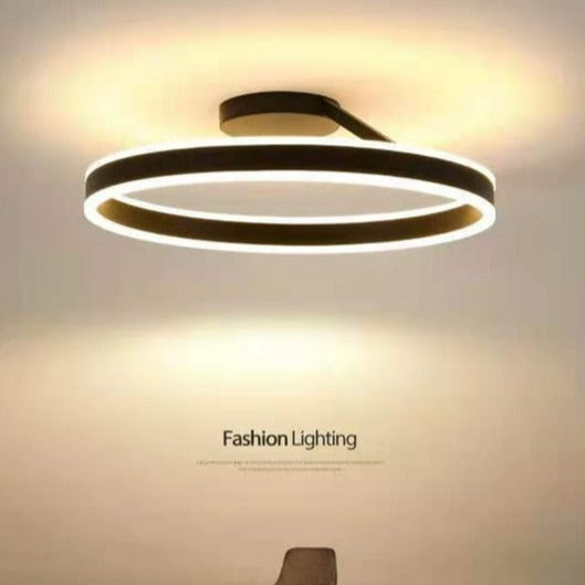 minimalist ring ceiling light with iron finish