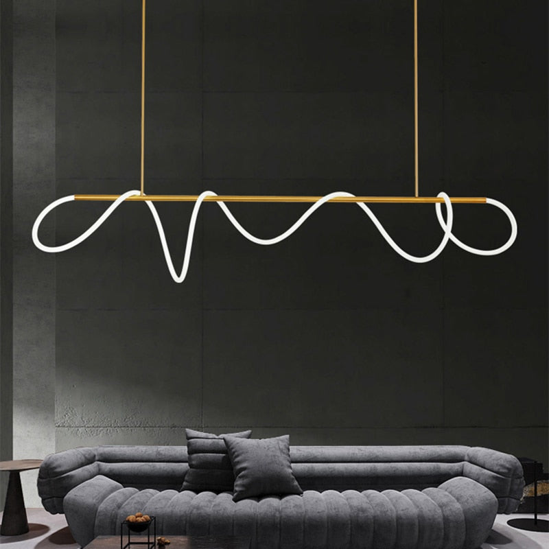 Modern Linear Chandelier for Living Room & Kitchen