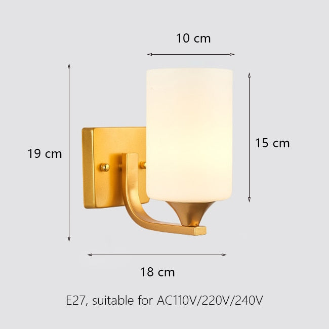 Modern white glass wall lamp