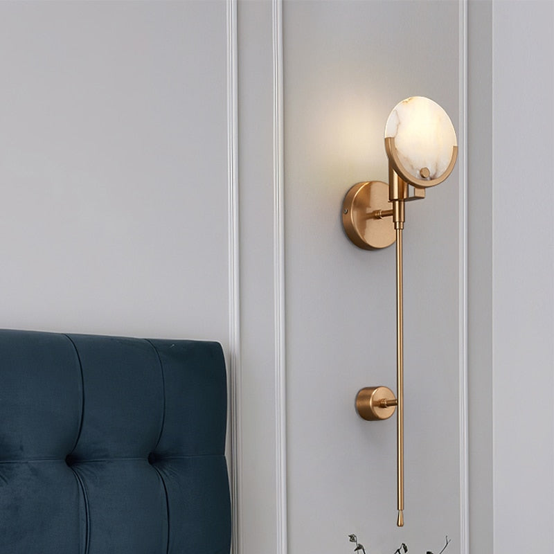 Side view of Modern Marble Sconce Wall Light
